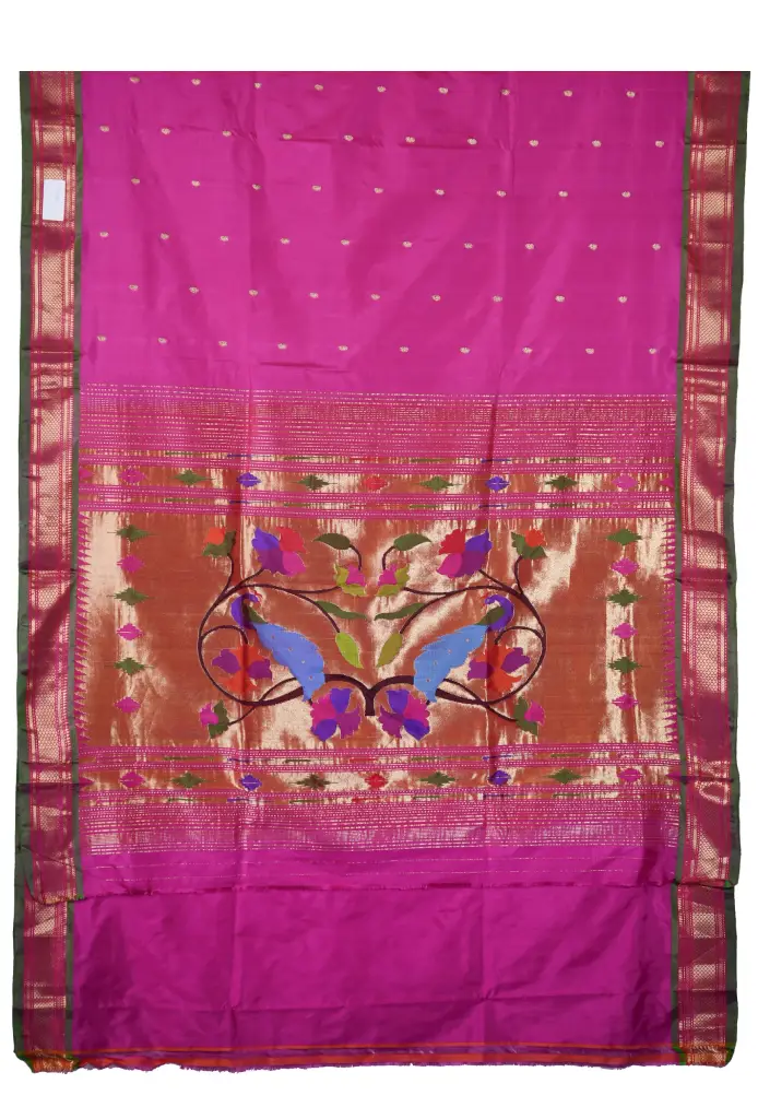 Traditional Handloom Rich Pallu Paithani - Image 4