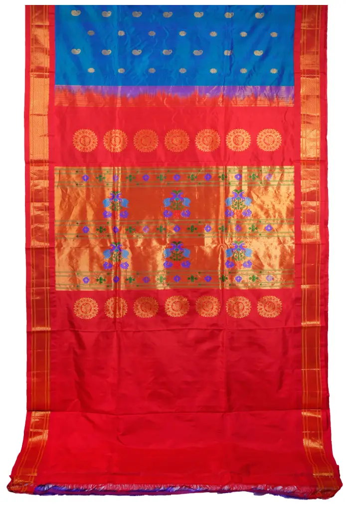Kadiayl jacquard silk paithani saree