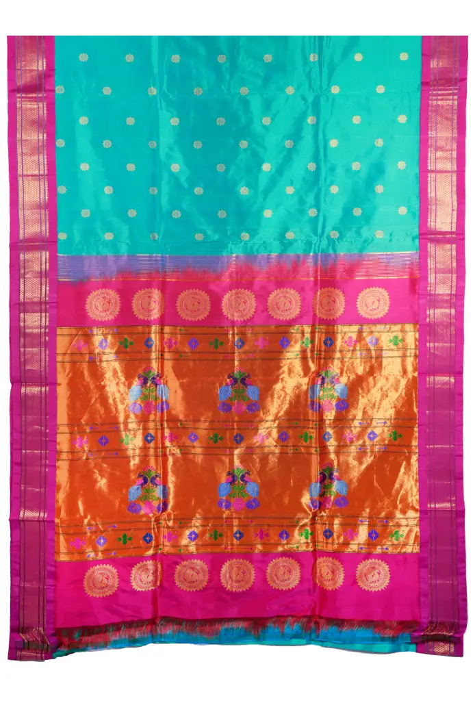 Kadiayl jacquard silk paithani saree