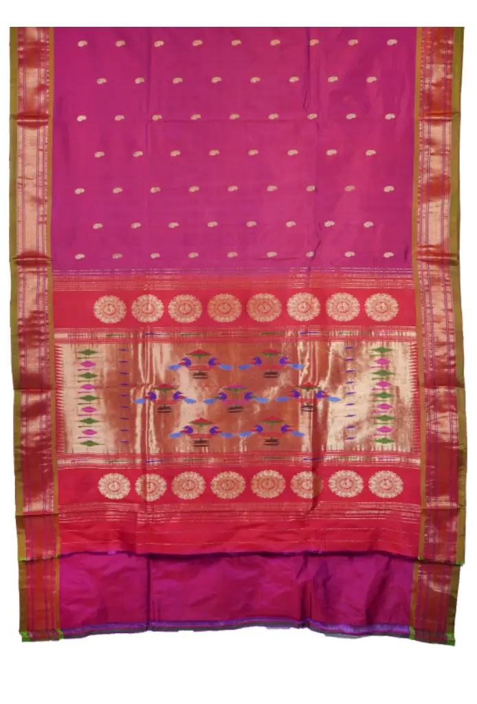 Traditional Handloom Rich Pallu Paithani - Image 5
