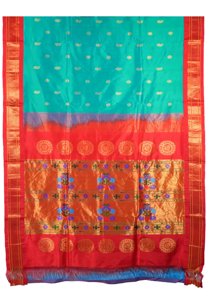 Kadiayl jacquard silk paithani saree